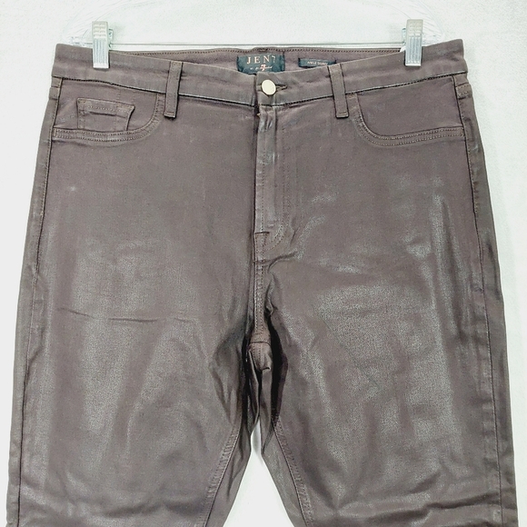 New 7 For All Mankind Burgundy Coated High Waist Ankle Skinny Jeans P3968 - Picture 4 of 11